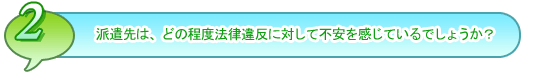派遣先は、どの程度法律違反に対して不安を感じているでしょうか?